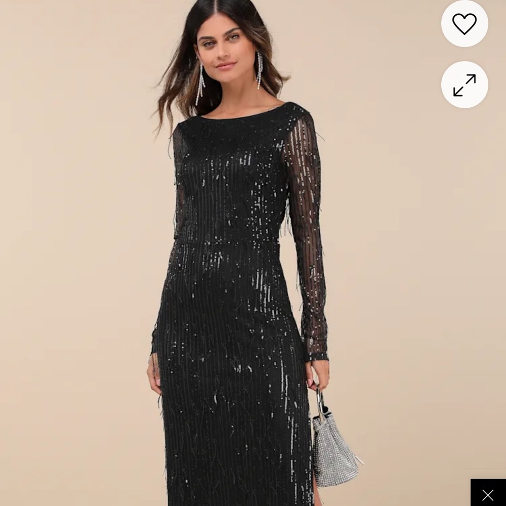Elegant Black Sequin Dress by Lulus new with tags